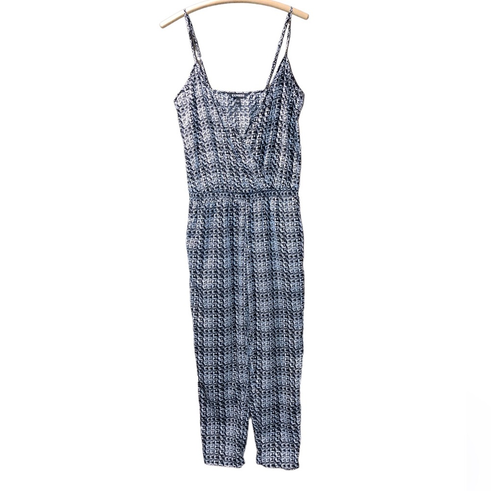 Express Black & White Spaghetti Strap Jump suit Tribal Aztec Geometric Design- 4